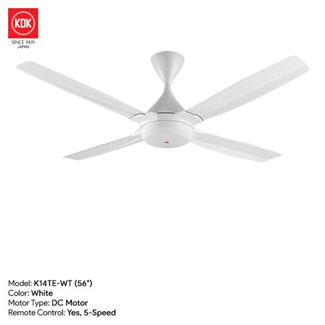 KM Lighting - Product - KDK Ceiling Fan - K14TE-WT (56″) White - DC Motor