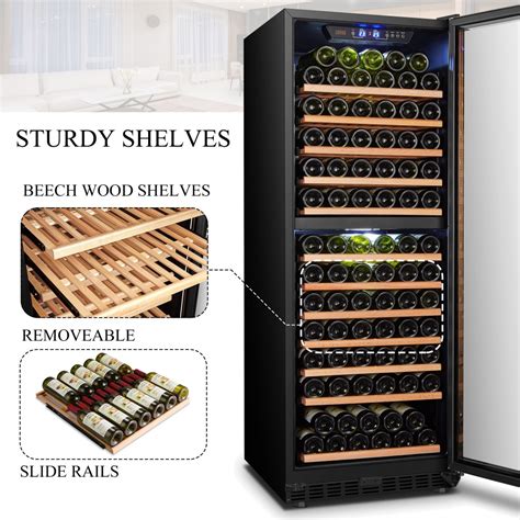 LANBO Wine Cooler Refrigerator 138 Bottle Dual Zone Red Wine Cellar