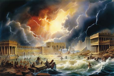 A historical watercolor depiction of the biblical flood by maraoliver ...