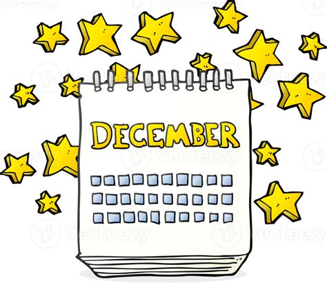 Cartoon Calendar Showing Month Of December Png