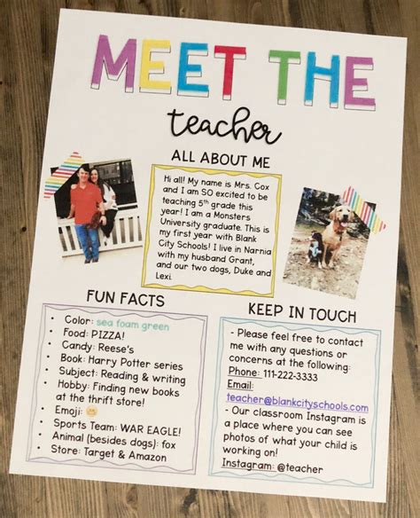 Sample Meet The Teacher Letter