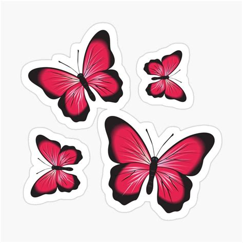 Cute Pink Butterflies Sticker For Sale By Redouanesolo Pink