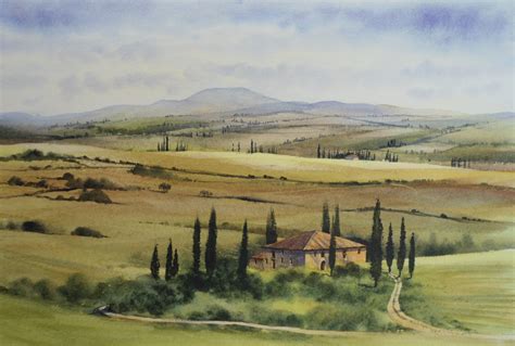 Tuscan Landscape In Watercolour By Geoff Kersey This Fantastic Video