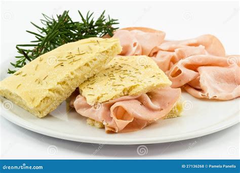 Focaccia With Mortadella Stock Photo Image Of Pizzeria 27136268