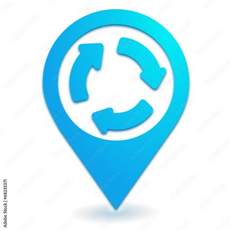 Vecteur Stock Rond Point Sur Symbole Localisation Bleu Adobe Stock