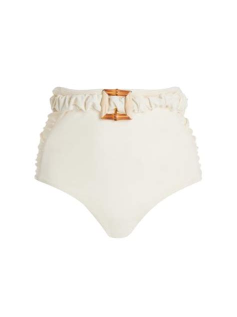 Johanna Ortiz Mahaba Buckle Detailed Bikini Bottom White REVERSIBLE