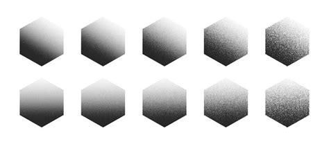 Premium Vector Dotwork Hand Drawn Stippled Hexagon Abstract Shapes