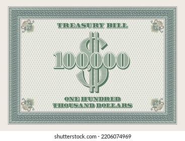 Vector Green Treasury Bond Face Value Stock Vector Royalty Free