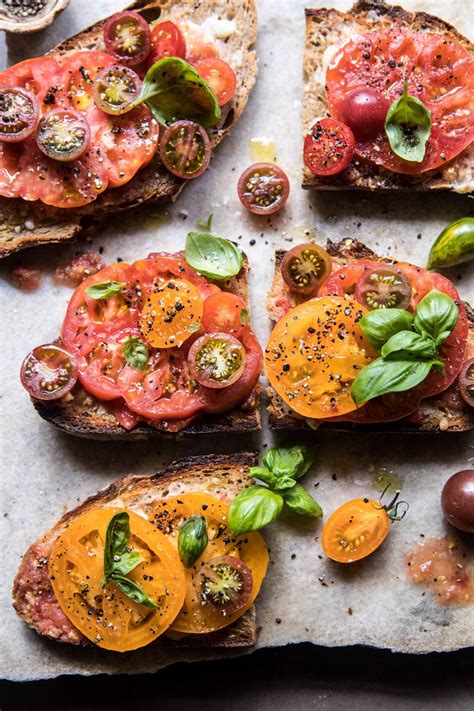 Heirloom Tomato, Basil, and Manchego Toast. - Half Baked Harvest