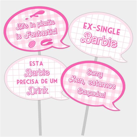 Plaquinhas Divertidas Chá de Lingerie Barbie Elo7