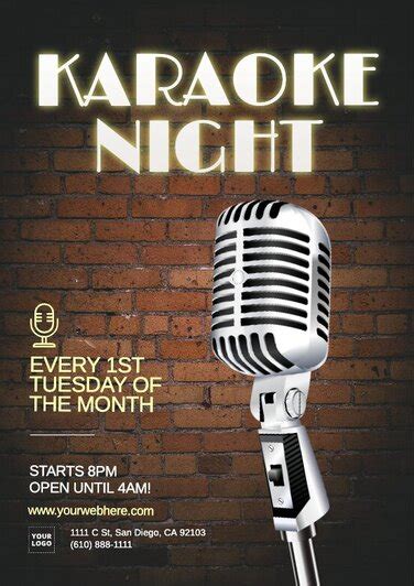 Editable Karaoke Night Flyer Templates