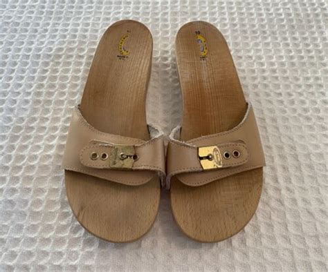 Dr Scholls Original Exercise Sandals Wooden Leather Gem