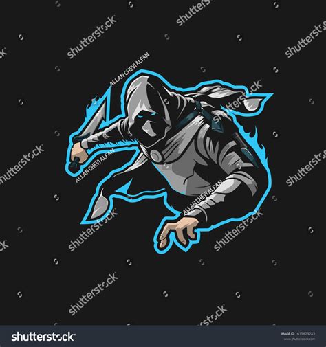 Assassin Holding Sword Esport Mascot Logo Stock Vector Royalty Free 1619829283