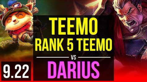 Teemo Vs Darius Top Rank 5 Teemo 2 Early Solo Kills Legendary