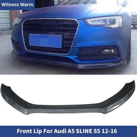 Carbon Fiber Frp Front Bumper Lip Spoiler Apron Splitters For Audi A5