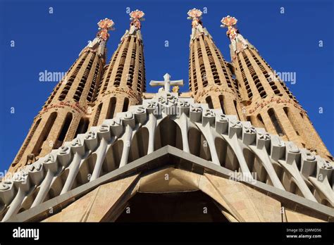 Barcelona Sagrada Familia Church Towers Landmark Of Barcelona Spain