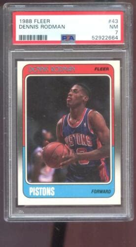 1988 89 Fleer 43 Dennis Rodman Piston ROOKIE RC NM PSA 7 Graded