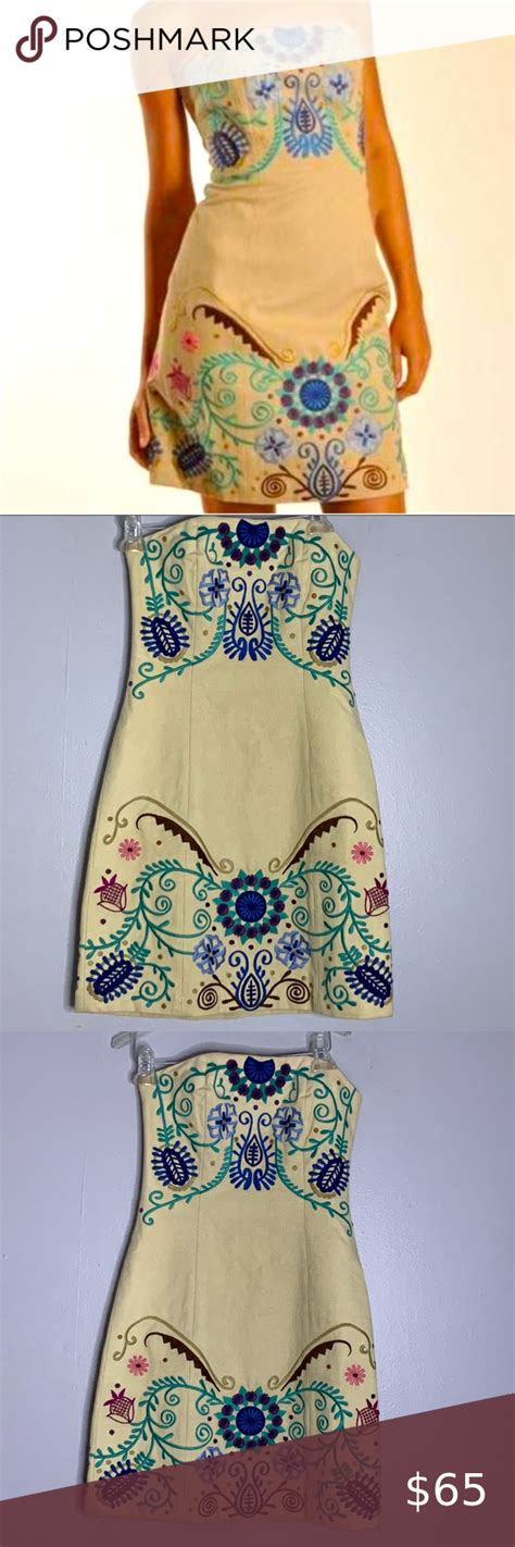 Plenty Tracy Reese Boho Embroidered Strapless Mini Clothes Design