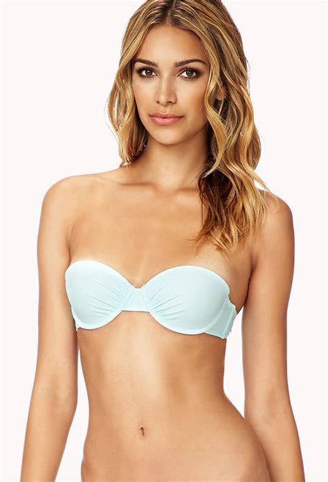 Forever 21 Underwire Bandeau Bikini Top In Green MINT Lyst