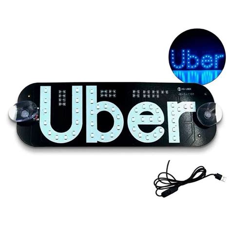 Placa Led Uber Painel Luminoso De Led Usb Parabrisa Vidro Letreiro