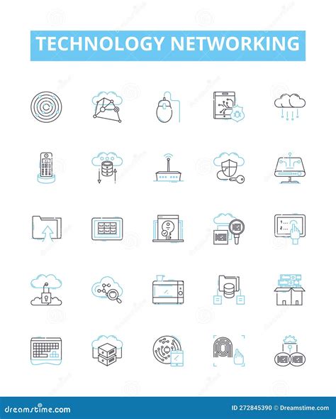 Technology Networking Vector Line Icons Set Networking Technology Lan Wan Tcp Ip Wi Fi