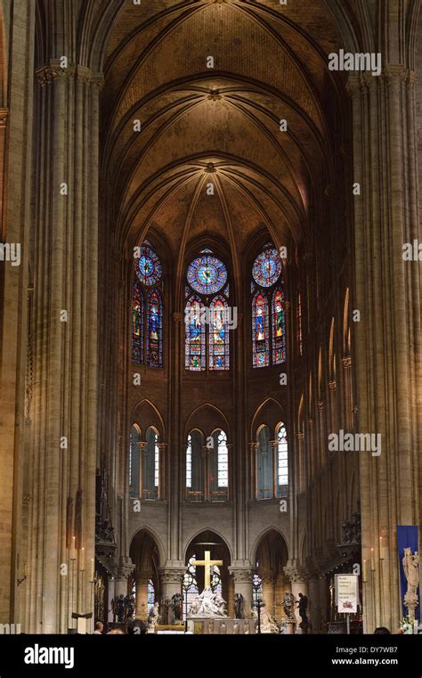 Choir Altar Nave Notre Dame De Paris Ile De La Cité Paris Stock