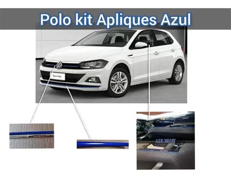 Kit Aplique Polo Friso Detalhe Azul Grade Parachoque Interno Frete Gr Tis