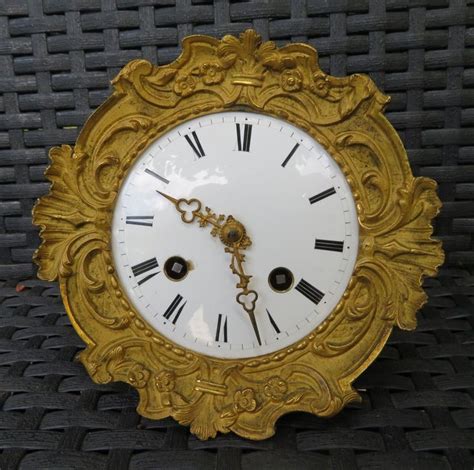 Horloge Ancienne Mouvement Pendule Colonne Sign E Guyerdet Clock