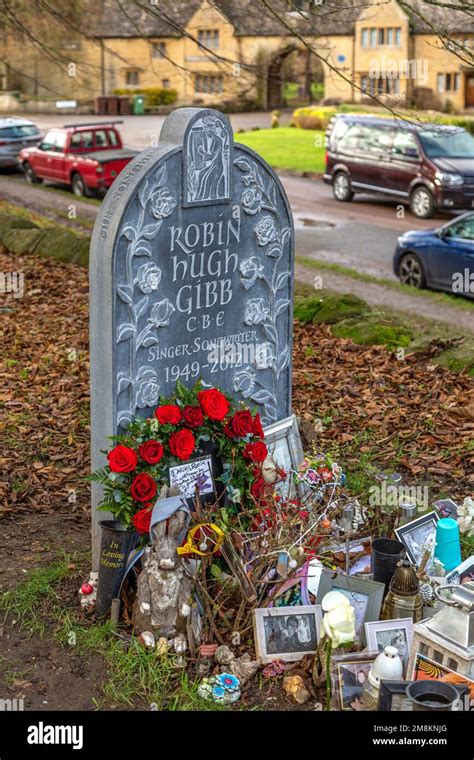 Grave of Robin Gibb with his former home Prebendal House in the ...