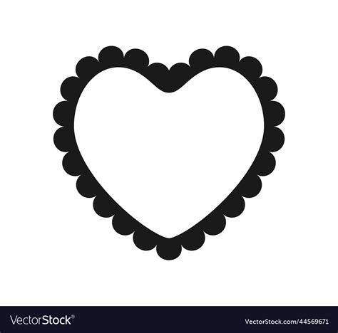 Scalloped edge heart shape simple Royalty Free Vector Image