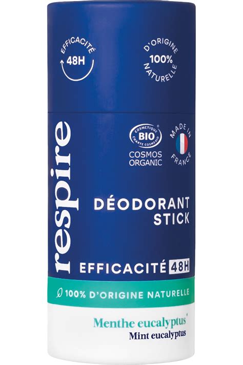 Respire Déodorant naturel solide en stick Menthe eucalyptus Blissim