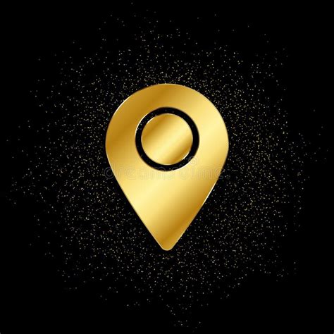 Location, Pin Gold, Icon. Vector Illustration of Golden Particle Stock Illustration ...