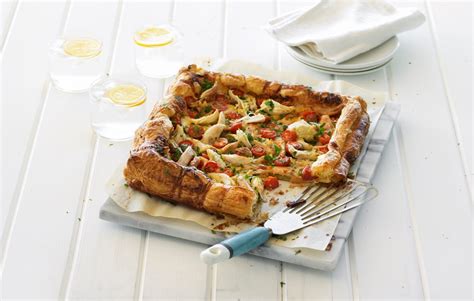 Rustic Chicken Pesto And Tomato Tart