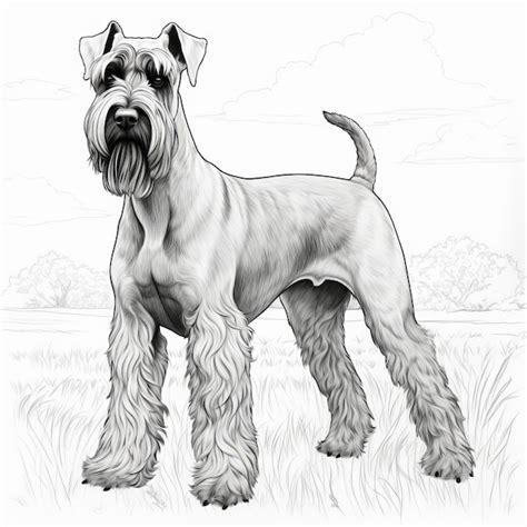 Páginas para colorear de Schnauzer realistas con paisajes detallados