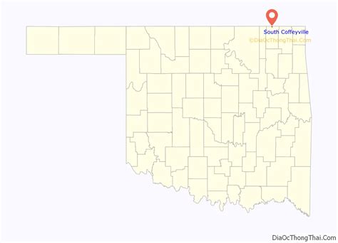 Map of South Coffeyville town - Thong Thai Real