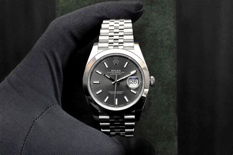 Rolex Datejust In Steel With Dark Rhodium Dial And Jubilee Bracelet