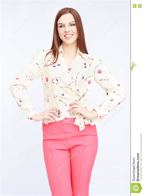 Woman In Pink Pants Stock Image Image Of Adult Portrait 70248273