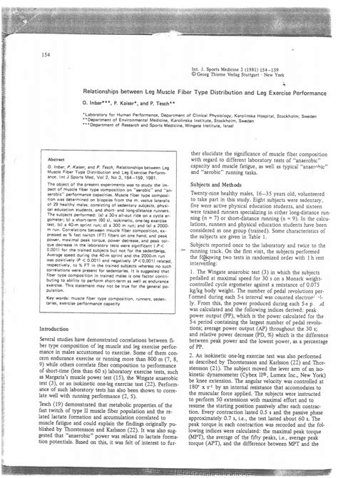 (PDF) Relationships between Leg Muscle Fiber Type Distribution and Leg ...