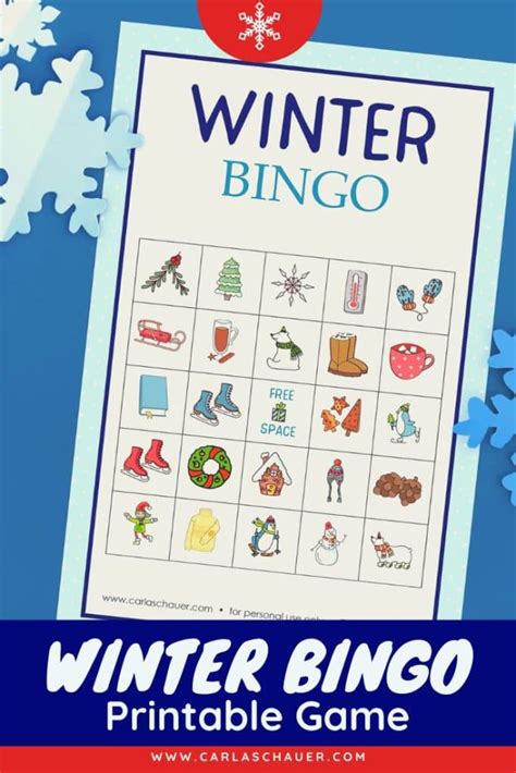 Free Printable Winter Bingo Cards For Kids And Adults Carla Schauer