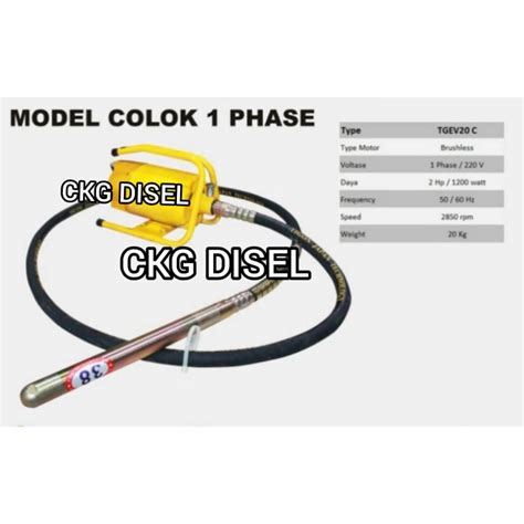 Jual MESIN VIBRATOR ELEKTRIK PEMADAT BETON TIGON MODEL COLOK SELANG