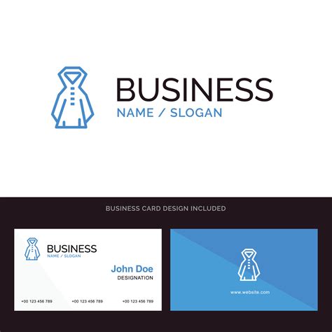 Clothing Rain Rainy Blue Business logo and Business Card Template Front ...