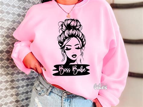 Boss Babe Messy Bun Svg Png Dxf Girl Boss Vibes