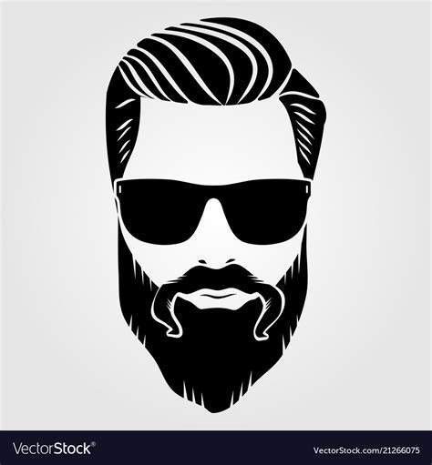 Bearded Men Hipster Face Royalty Free Vector Image