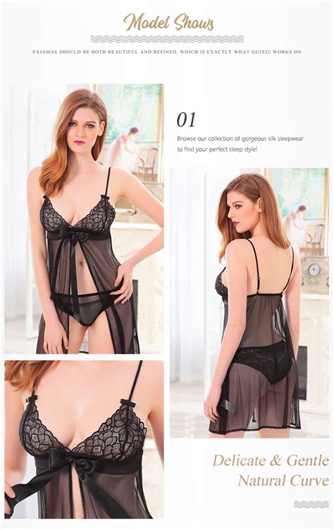 Perspective Lace Babydoll Lingerie Set Nightgown Sexy Sleep Dress Seductive Nightwear Buy