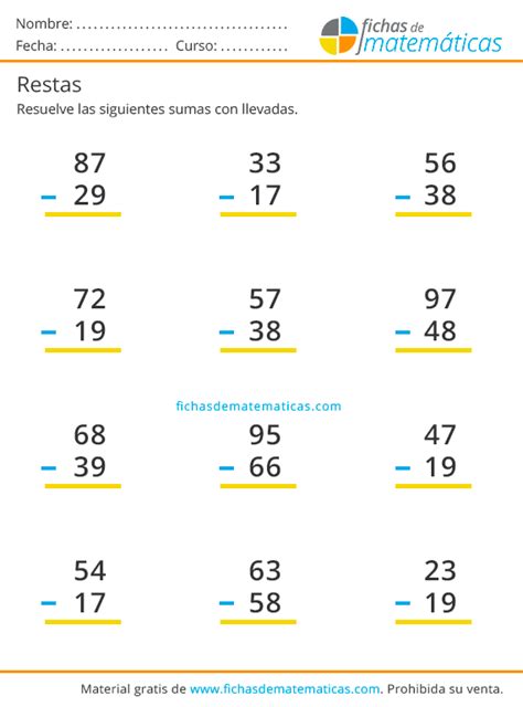 Sumas Llevando Y Restas Sencillas Ficha Interactiva Sumas Y Restasо