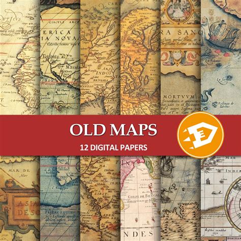 Old World Map Paper Vintage Maps, Vintage Map Paper, Map Scrapbooking ...