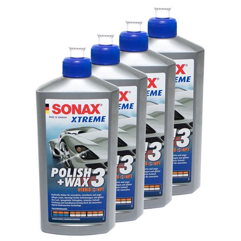 SONAX XTREME 4x 500 Ml Polish Wax 3 Hybrid NPT Lackpolitur Wax