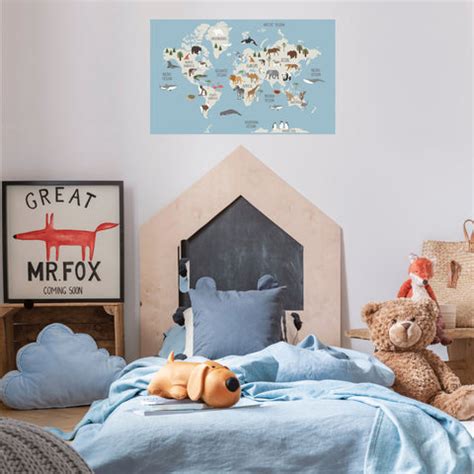 Boys' Wall Decals - kids world map decal