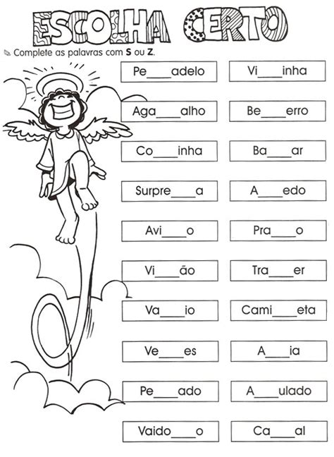 Atividades Sons Do X Ch Cs Z S E Ss Para Imprimir Online
