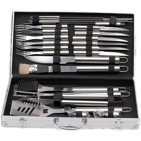 Gycdwjh Ensemble Barbecue Outils 24 Pièces Acier Inoxydable Barbecue